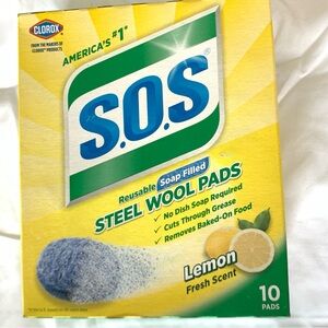 Clorox S.O.S Steel Wool Soap Pads, Lemon Fresh, 10 Count